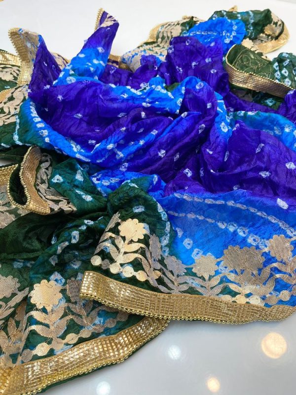 Rangamaiz - Multi Colors Chunri Silk Gota Patti Dopatta - Image 7