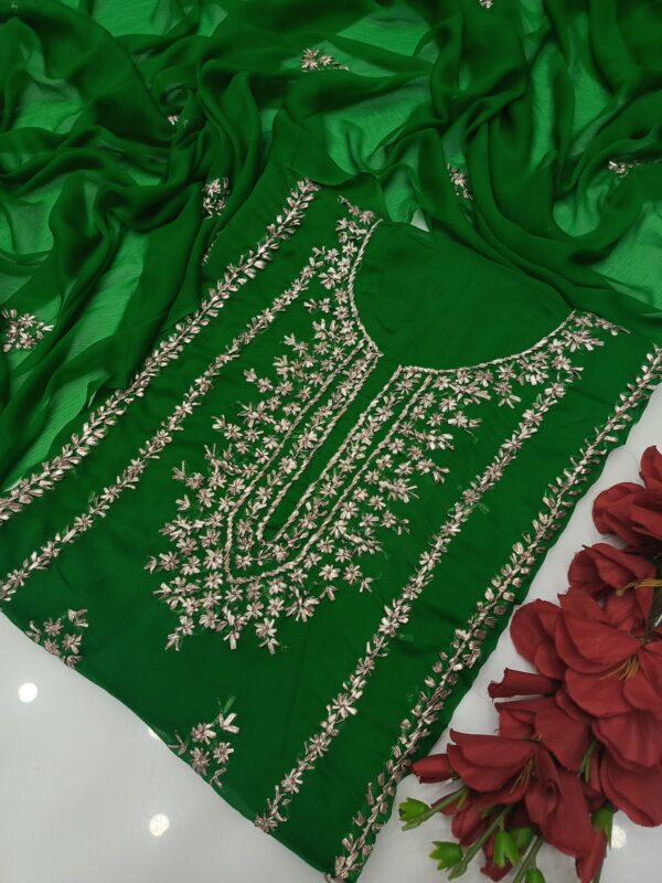 Chamak - LCD Gota Suit Kurta Style Soft Chiffon 2pc Unstitched - Image 11