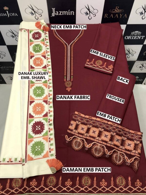ZARA SHAHJHAN LUXURY DHANAK  EMBROIDERED SUIT - Image 3