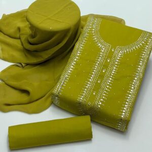 Lawn Mukaish Kamdani Kurta Patti Style 3Pc Unstitched