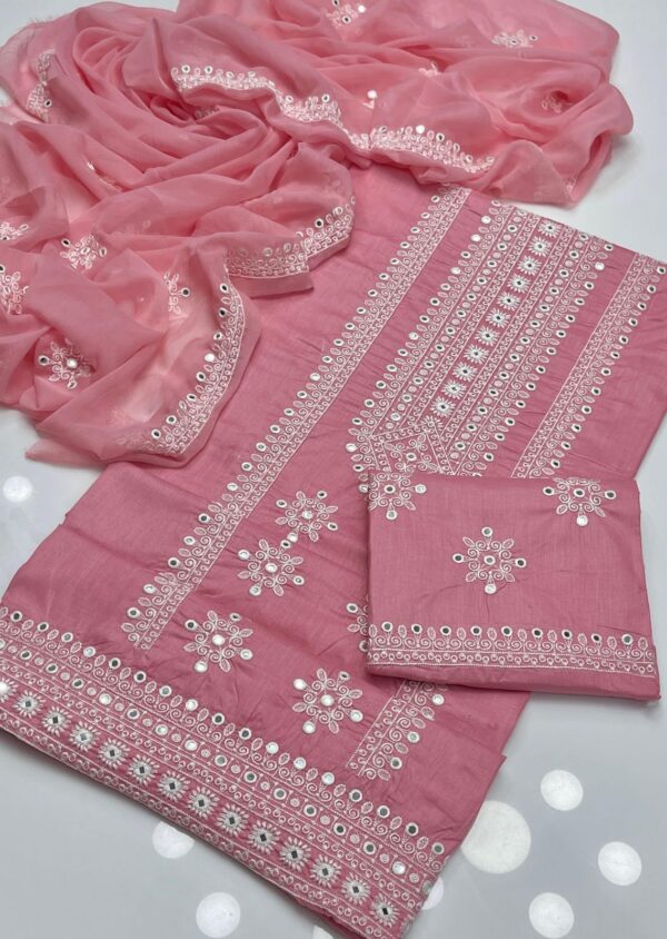 Embroidery with 9mm Foil Work Lawn 3 Pc Suit - Image 4