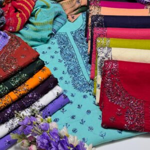 Handmade Multi Gota Kinari Work Lawn Suit with Chiffon Duppata