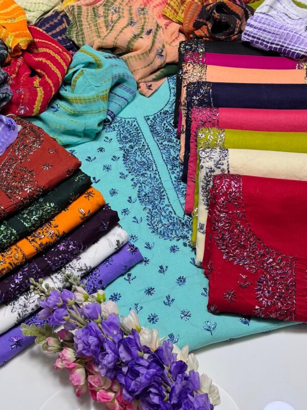 Handmade Multi Gota Kinari Work Lawn Suit with Chiffon Duppata