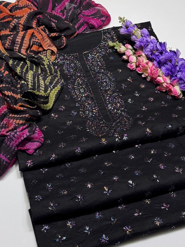 Handmade Multi Gota Kinari Work Lawn Suit with Chiffon Duppata - Image 10