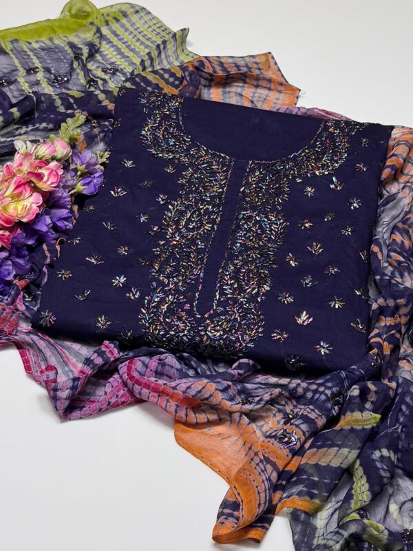 Handmade Multi Gota Kinari Work Lawn Suit with Chiffon Duppata - Image 15