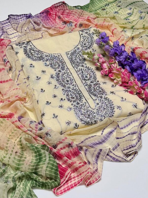 Handmade Multi Gota Kinari Work Lawn Suit with Chiffon Duppata - Image 14