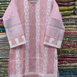 Pure Khaddi Net Shirt with Chikenkari Work for Summer (Stitched)