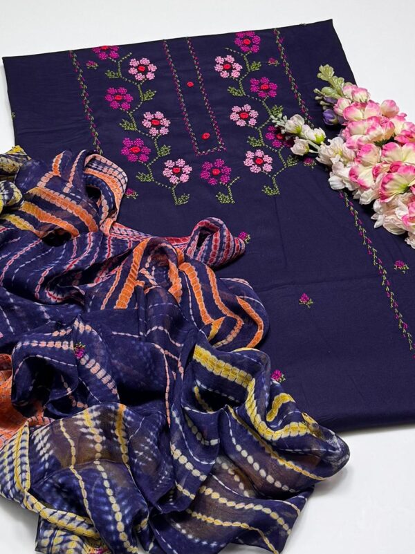 Cross Stitch Hand Embroidery Work Galla Daman Style 3 Pc Suit - Image 8