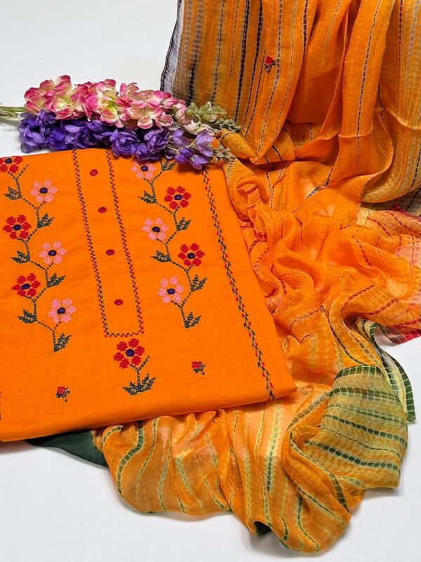 Cross Stitch Hand Embroidery Work Galla Daman Style 3 Pc Suit - Image 13