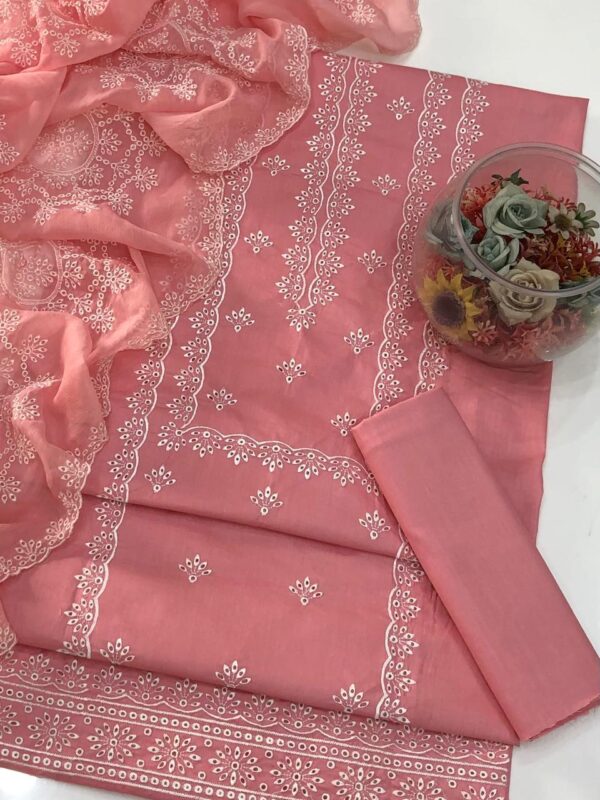 GTM Lawn Embroidered Boring Galla daman Style 3 Pc Suit - Image 3