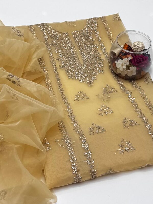 Pure Organza Gota Work 2 Pc Shirt and Dupatta Unstitched - Image 2