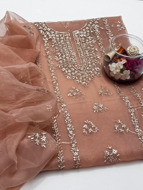 Pure Organza Gota Work 2 Pc Shirt and Dupatta Unstitched - Image 10