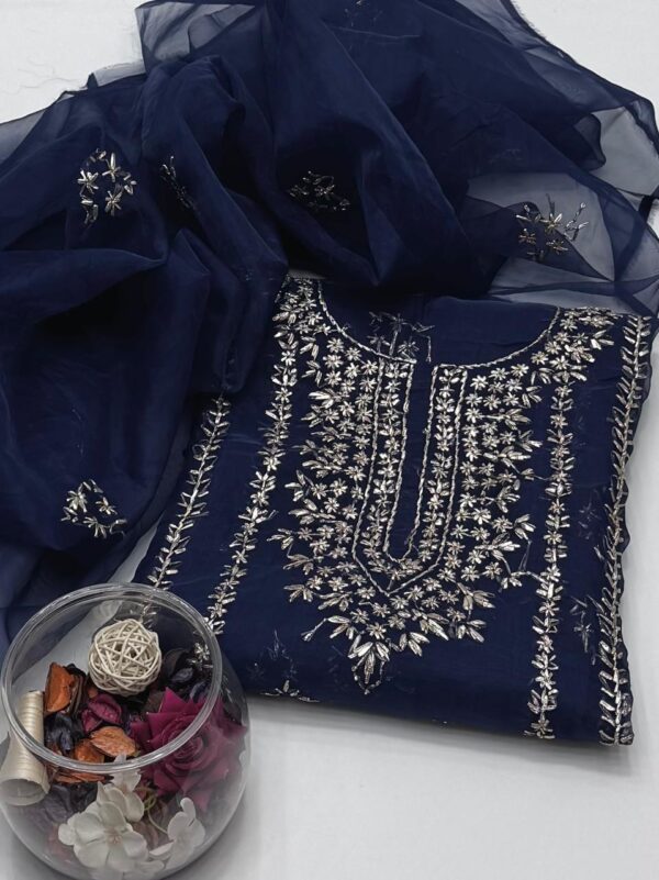 Pure Organza Gota Work 2 Pc Shirt and Dupatta Unstitched - Image 13