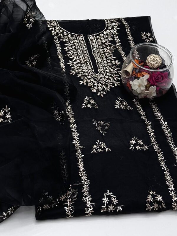 Pure Organza Gota Work 2 Pc Shirt and Dupatta Unstitched - Image 16