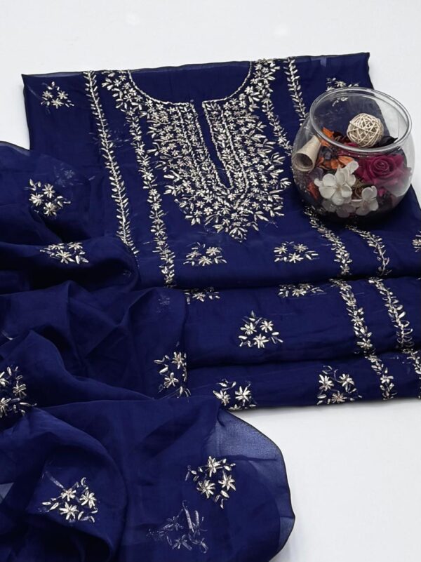Pure Organza Gota Work 2 Pc Shirt and Dupatta Unstitched - Image 19