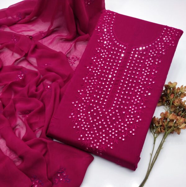 Balochi Embroidery Mirror Gala style Work 3Pc Suit - Image 3
