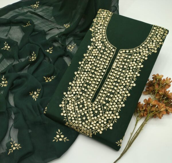 Balochi Embroidery Mirror Gala style Work 3Pc Suit - Image 5
