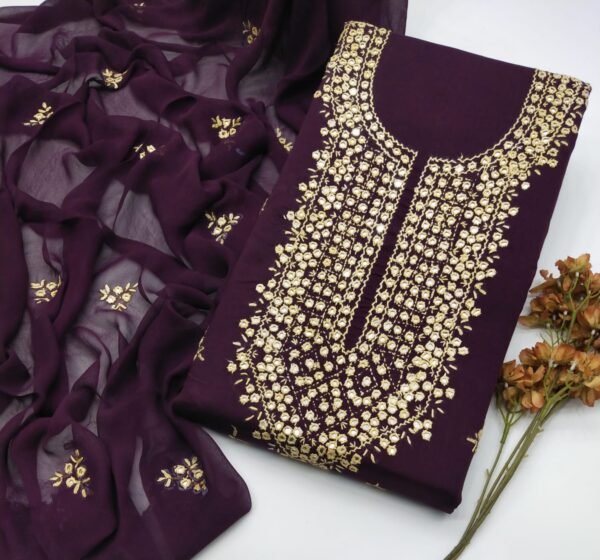 Balochi Embroidery Mirror Gala style Work 3Pc Suit - Image 6