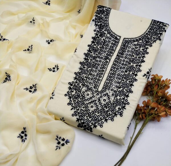 Balochi Embroidery Mirror Gala style Work 3Pc Suit - Image 9