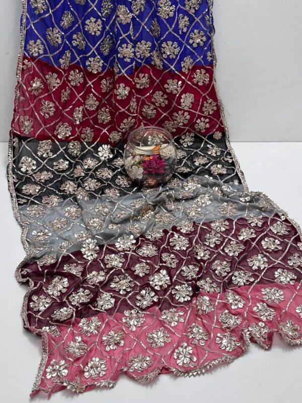 Fancy Gota Work Multi Color Chiffon Dupatta - Image 10