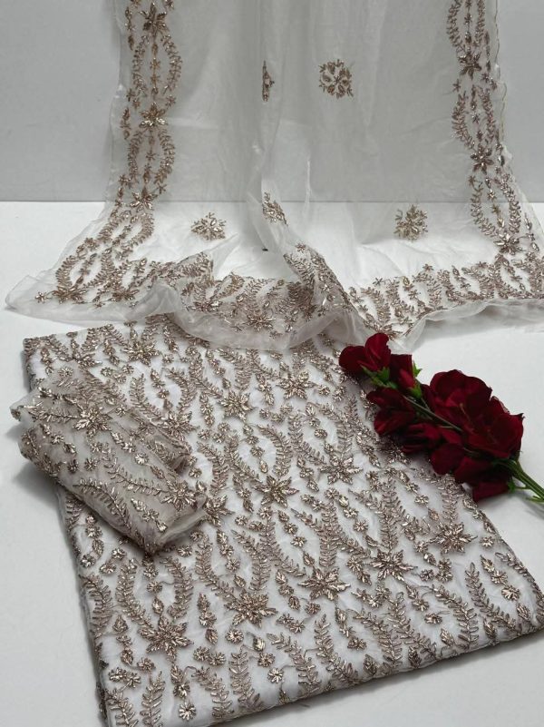 LCD Gotta Work Pure Organza 2 Pc Suit Dye-able