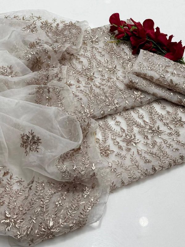 LCD Gotta Work Pure Organza 2 Pc Suit Dye-able - Image 5