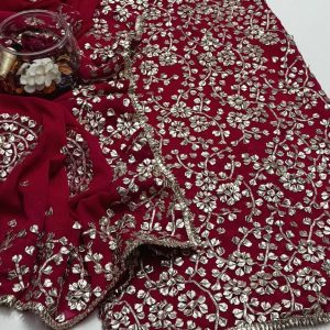 Bamber Chiffon LCD Handmade Gotta Full Jaal 2 Pc Suit