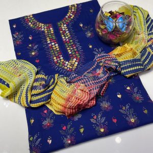 Supreme Lawn Kacha Mirror Galla botti Jaal 3 Pc Unstiched