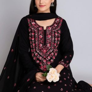 Bamber chiffon Pakka Tanka Embroidery With Mirror 2 Pc Unstitched