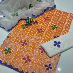 Beautiful Applique Work With Chunri Print Lawn 3Pc Suit